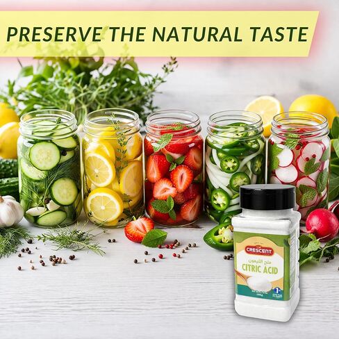 Crescent Citric Acid – 100% Pure Food Grade Crystals for Cooking, Canning, Preserving & Pickling – 17.6 oz Resealable Jar in Saudi Arabia