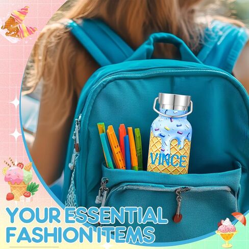 1 Set 17 oz Ice Cream Drip Baseball Water Bottle with Blue Letter Number Sticker, Christmas Stainless Steel Water Cup with Leakproof Lid for Youth DIY Sport Gym Baseball Team Gift in Saudi Arabia