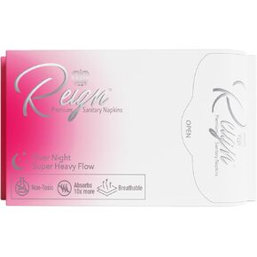 Reign Premium Sanitary Napkins Super Heavy Flow Overnight with Wings for Women, Super Absorbent Pads ,Extra Long,7 Count , 1 Pack in Saudi Arabia