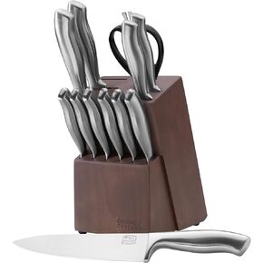 مجموعة سكاكين المطبخ Chicago Cutlery Insignia Steel (18 قطعة) ومبراة مدمجة، ومقابض مريحة محيطية ومجموعة سكاكين الشيف الاحترافية الحادة المصنوعة من الفولاذ المقاوم للصدأ ومقص مع فتاحة زجاجات in Kuwait