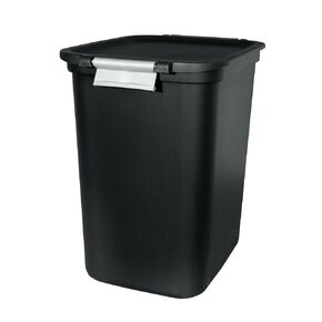 Kitchen Trash Can, 7.7 Gallon Plastic Lift Top Garbage Bucket Bin with Lid and Lock, Black in Saudi Arabia