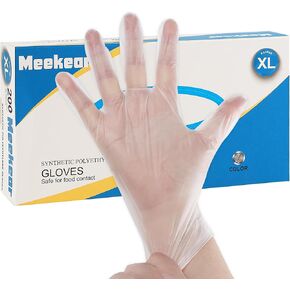200 قطعة من قفازات Meekear لإعداد الطعام للاستعمال مرة واحدة، قفازات تنظيف آمنة للطعام خالية من اللاتكس، خالية من البيسفينول A، خالية من البودرة، محكمة الغلق بالزيت in Kuwait