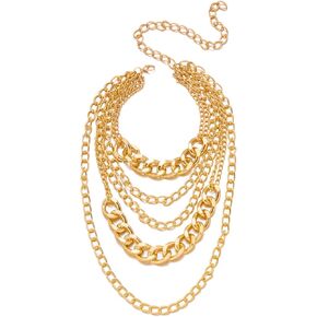 Gold Layered Stack Necklace for Women Trendy Boho Adjustable Coin Pendant Necklace Pearl Short Neck Jewelry Accessories in Kuwait