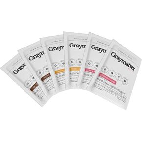 Graymatter Bright Mind Nootropic Powder (6 Travel Packets Variety Pack: Cacao, Tangerine, Strawberry Lemon) – Plant-Based Energy & Focus Drink Mix, Adaptogens & Vitamins, Sugar-Free Daily Supplement in Saudi Arabia