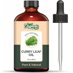 Organic Zing Curry Leaf Oil Cosmetic Grade (118 ml / 3.99 fl oz) with Dropper - Botanical Oil for Skincare, Hair Blends & DIY Cosmetic Formulations in Kuwait