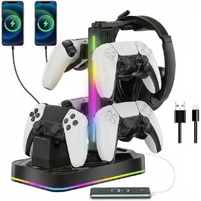 حامل سماعة الرأس ووحدة التحكم مع محطة الشحن لسلسلة Xbox Series X | S/Elite 2/One X/One S/One S/One Elite ، RGB Controller Act in Kuwait