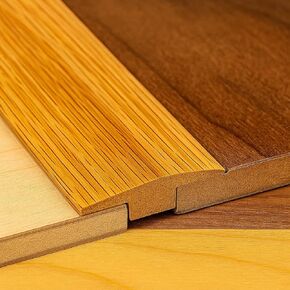 قالب على شكل حرف T عريض من خشب البلوط - 5/8 بوصة شريط عتبة عالي التجهيز مسبقًا مع بقع خفيفة وطبقة علوية واقية | انتقال الأرضيات الخشبية الصلبة إلى الأرضيات ذات الارتفاع المتساوي | صنع في الولايات المتحدة الأمريكية (بطول 3 أقدام) in Kuwait