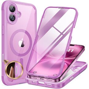 Miracase Magnetic for iPhone 16 Pro Case Full-Body Phone with Built-in Glass Screen Protector, [Compatible with MagSafe] Military Drop Proof 16 Pro Cover Bumper 6.3 inch, Clear in Kuwait