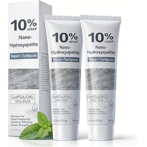 10% Nano Hydroxyapatite Toothpaste 2-Pack, Teeth Whitening & Enamel Repair Toothpaste, Fluoride Free for Sensitive Teeth, Fresh Breath Oral Care in Kuwait