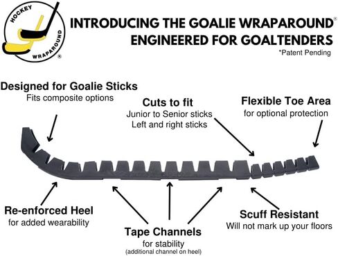 Wraparound Hockey Goalie Stick Blade Protector for Off Ice Training - Long Lasting -Cuts to Fit Junior, Senior Sticks - Hockey Training Equipment, Accessories, Gear (Goalie, 1 Pack) in Saudi Arabia