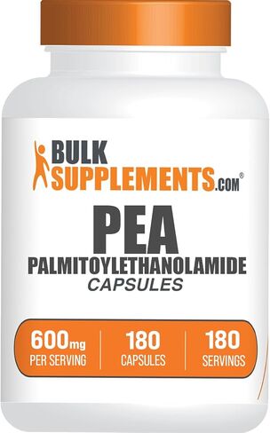 BulkSupplements.com Palmitoylethanolamide Capsules - Pea Supplement, Palmitoylethanolamide 600mg for Immmune Support - Gluten Free, 1 Capsule per Serving, 180 Capsules (Pack of 1) in Saudi Arabia
