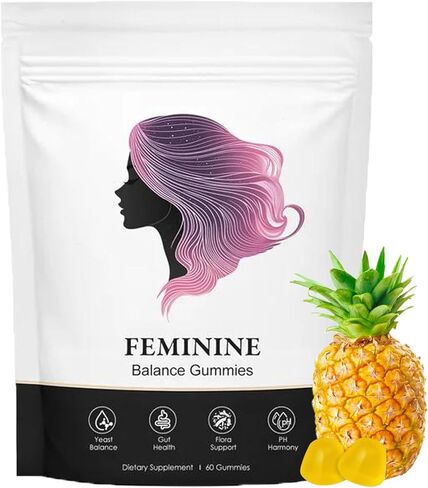 Feminine Balance Gummies for Women, Pineapple Gummies for Women pH, Women’s Health Probiotics - pH Balance, Healthy Odor, Flora, Vaginal & Gut Health, Immune Support (1) in Kuwait