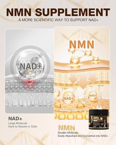 NMN Supplement, 4-in-1 Liposomal NMN 1000mg with Resveratrol, TMG & Quercetin, Supports Cellular Energy & NAD+ Level, NMNH Alternative ＆ NAD+ Supplement Precursor for Men & Women in Saudi Arabia