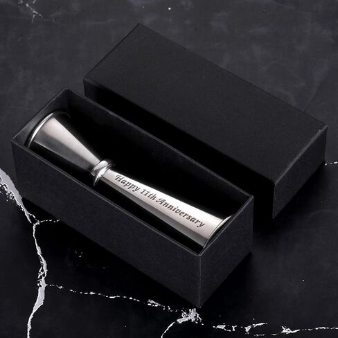 Steel Gifts for 11th Anniversary 11 Anniversary Steel Jigger Gifts for Men Women 11 Anniver-Sary Wedding Gift for Him Her Cocktail Jigger for Husband Boyfriend Valentine Day Gift for Men Women 1 2 Oz in Saudi Arabia