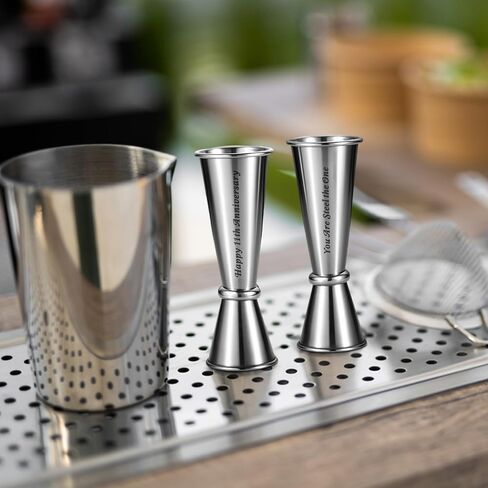 Steel Gifts for 11th Anniversary 11 Anniversary Steel Jigger Gifts for Men Women 11 Anniver-Sary Wedding Gift for Him Her Cocktail Jigger for Husband Boyfriend Valentine Day Gift for Men Women 1 2 Oz in Saudi Arabia