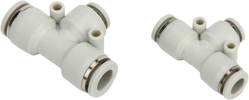 Quick Plugs Connector Plastic White Tee Reducer PEN Connect Pneumatic Components 2Pcs(WhitePEN10-6-10) in Saudi Arabia