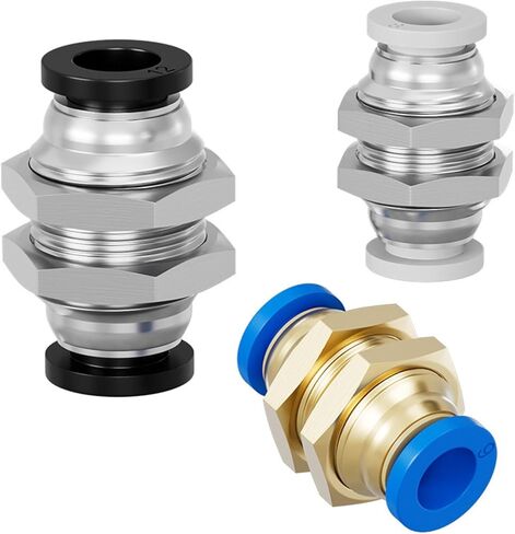 حاجز مستقيم تركيب هوائي سريع الإدراج لوحة الرغامى خيط خارجي PM-4-6-8-10-12mm 2 قطعة (Pm10 (أزرق)) in Saudi Arabia