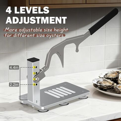 Upgraded Oyster Shucker Machine with Adjustable Heavy-Duty Narrow Blade Design, All-Metal High-Strength Mechanical Steel Oyster Clam Opener Tool Set for Seafood Restaurants and Home Kitchens in Kuwait