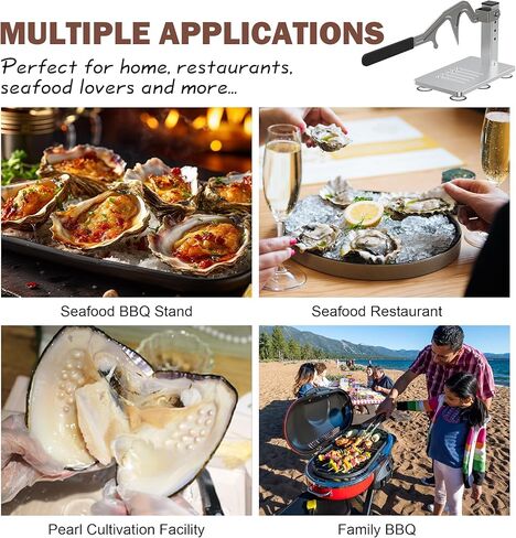 Upgraded Oyster Shucker Machine with Adjustable Heavy-Duty Narrow Blade Design, All-Metal High-Strength Mechanical Steel Oyster Clam Opener Tool Set for Seafood Restaurants and Home Kitchens in Kuwait