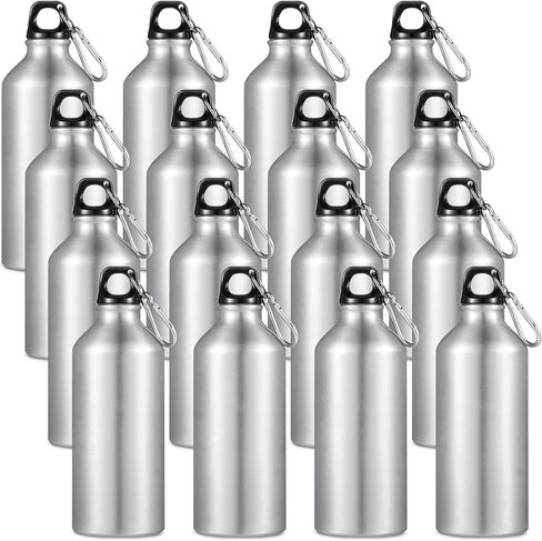 CHENGU 16 Pack Aluminum Water Bottles 20 Oz Blank Reusable Water Bottles Lightweight Aluminum Gym Travel Bottle Leak Proof Team Customized Bottles for Bike Bicycle Camping in Saudi Arabia