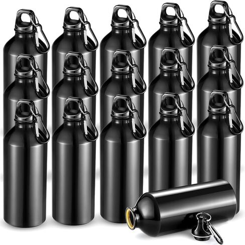 CHENGU 16 Pack Aluminum Water Bottles 20 Oz Blank Reusable Water Bottles Lightweight Aluminum Gym Travel Bottle Leak Proof Team Customized Bottles for Bike Bicycle Camping in Saudi Arabia