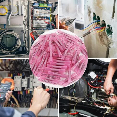 100PCS Heat Shrink Butt Connectors,22-16 AWG Red Marine Grade Insulated Crimp Wire Connectors, Waterproof Electrical Connectors Butt Splice for Boat Truck Wiring in Saudi Arabia