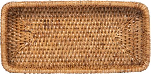 KOUBOO - صينية تزيين وطاولة حمام من La Jolla Rattan، باللون الأبيض in Kuwait