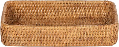 KOUBOO - صينية تزيين وطاولة حمام من La Jolla Rattan، باللون الأبيض in Kuwait