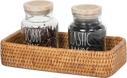 KOUBOO - صينية تزيين وطاولة حمام من La Jolla Rattan، باللون الأبيض in Kuwait