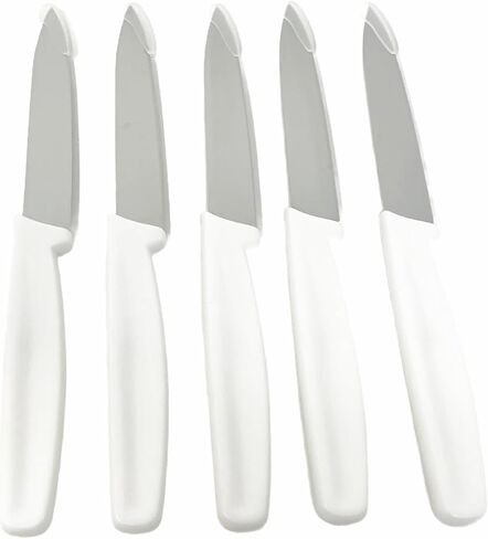 5 Pack - 4" Commercial Kitchen Paring Knives - White Handles, Razor Sharp in Saudi Arabia