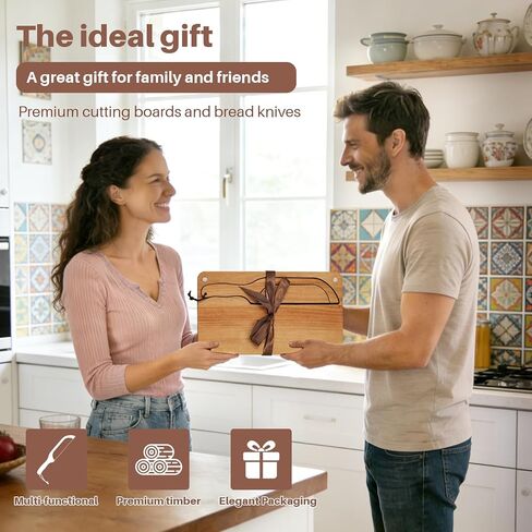 Wooden Bread Cutting Board with Bow Bread Slicer Set, Includes 2 Stainless Steel Blades and Removable Knife for Slicing Homemade Sourdough, Baguettes and Artisan Bread in Saudi Arabia