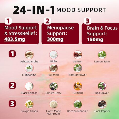 غرين بيبول مستخلص الزعفران - 24 في 1 88.5 ملغ من مستخلص الزعفران مع أشواغاندا، والكوهوش الأسود وعرف الأسد للمزاج والتركيز، وتخفيف التوتر، وتقليل الكورتيزول، وانقطاع الطمث - نباتي 2 أونصة سائلة in Kuwait