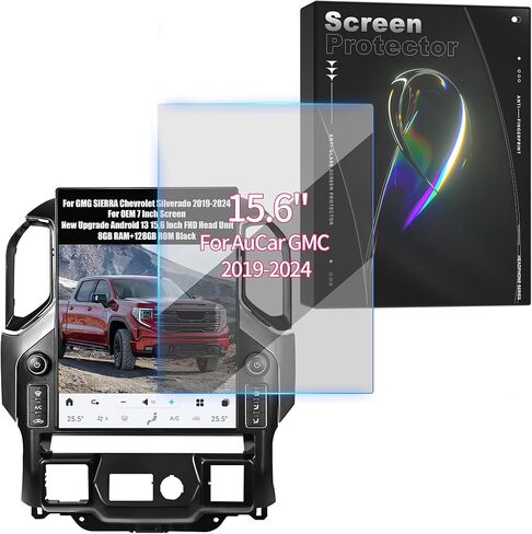 واقي شاشة مكافحة الوهج لـ GMC Sierra Chevrolet Silverado (2019-2024) Aucar Car Radio 15.6 بوصة شاشة تعمل باللمس ، واقي شاشة مكافحة الخدش المضاد للضوء الأزرق (S3) in Kuwait