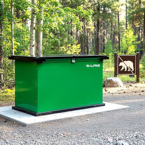 Alpine Bear Proof Garbage Can – IGBC Certified 197 Gallon Commercial Bear Resistant Outdoor Trash Can with Locking Lid, Heavy Duty Steel Build for Wildlife Control in Parks & Campgrounds in Saudi Arabia
