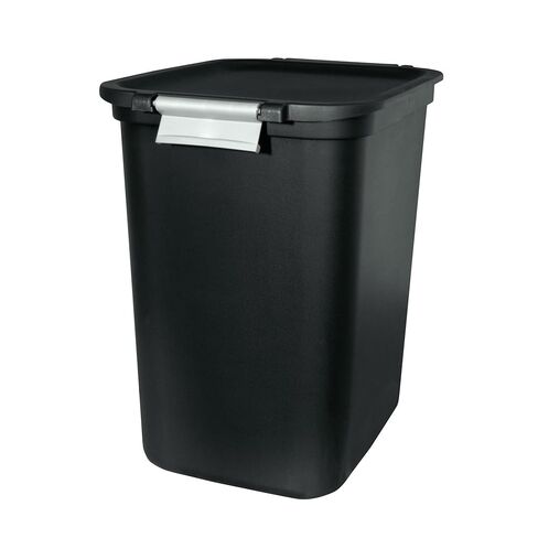 Kitchen Trash Can, 7.7 Gallon Plastic Lift Top Garbage Bucket Bin with Lid and Lock, Black in Saudi Arabia