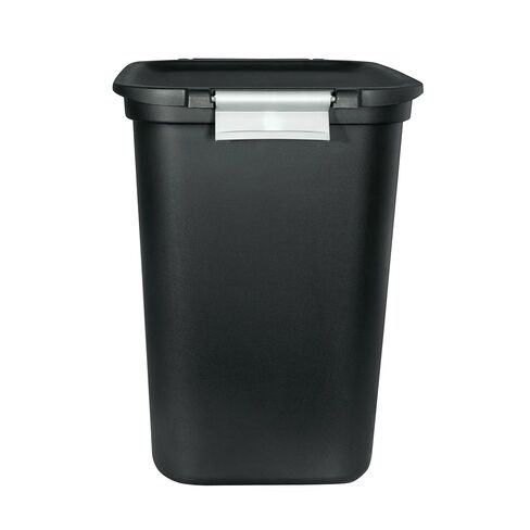 Kitchen Trash Can, 7.7 Gallon Plastic Lift Top Garbage Bucket Bin with Lid and Lock, Black in Saudi Arabia