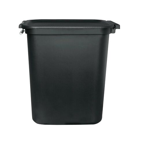 Kitchen Trash Can, 7.7 Gallon Plastic Lift Top Garbage Bucket Bin with Lid and Lock, Black in Saudi Arabia