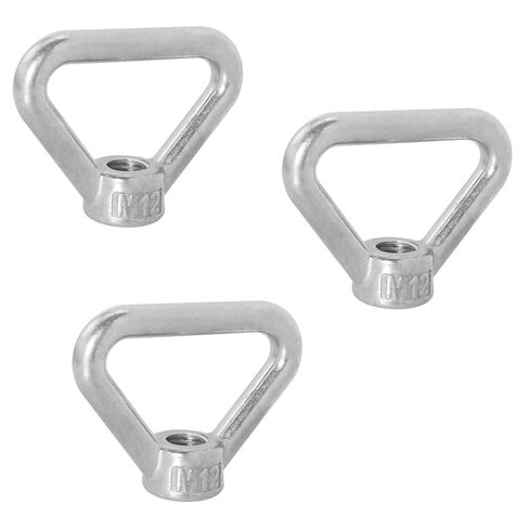 3PCS 304 Stainless Steel Eye Bolts with M12 Nuts Triangular Thread Nuts Silver for Marine Equipment Installation Mechanical Assembly and Pipeline Fixing in Saudi Arabia