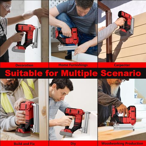 18 Gauge Cordless Brad Nailer Compatible with Milwau-kee Battery, 2 in 1 Electric Nail Gun Battery Powered with 2000 Nails for Wood Carpentry, DIY & Home Improvement(No Battery) in Saudi Arabia