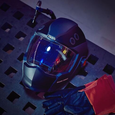 Klein Tools 60141 Phoenix Series Panoramic Welding Helmet, True Color Auto-Darkening Filter, Panoramic Three-Window Design, Integrated Fan and LED Headlamp, ANSI Z87.1+ Certified in Saudi Arabia