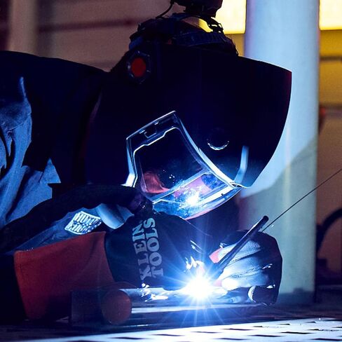 Klein Tools 60141 Phoenix Series Panoramic Welding Helmet, True Color Auto-Darkening Filter, Panoramic Three-Window Design, Integrated Fan and LED Headlamp, ANSI Z87.1+ Certified in Saudi Arabia