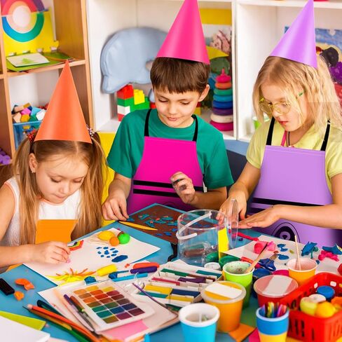 12Pcs Crayon Costume Apron and 12Pcs Crayon Hat for Halloween Costume Party Cosplay Event, School Play, Drama in Kuwait