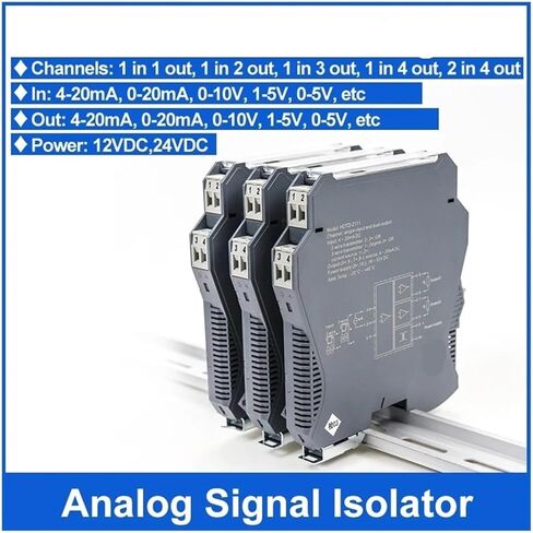 220V Power Supply 4-20MA Input DC 4-20mA Analog Signal Isolator 0-10V Converter 35MM Rail Installation(1 in 4 Out,4-20MA-220V-4-20MA) in Saudi Arabia