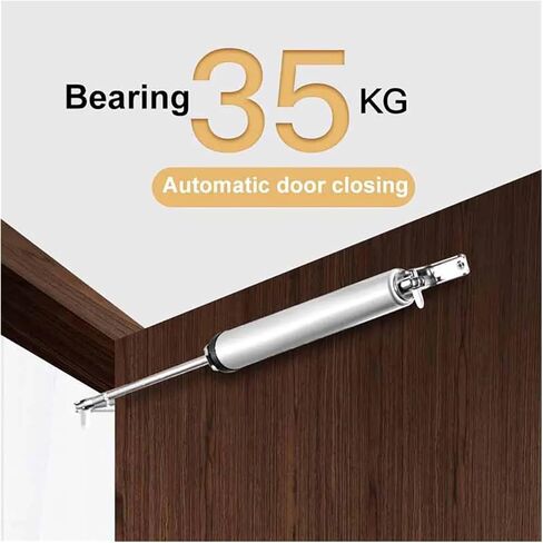 Aluminum Alloy Automatic Door Closer Adjustable Buffer Force Metal Door Closer Silent(Black) in Saudi Arabia