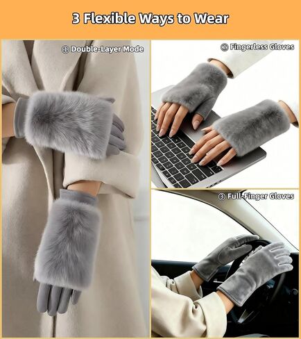 Touchscreen Winter Gloves for Women: Thermal Warm Windproof Gloves for Driving, Commuting & Outdoor Cold Weather in Saudi Arabia