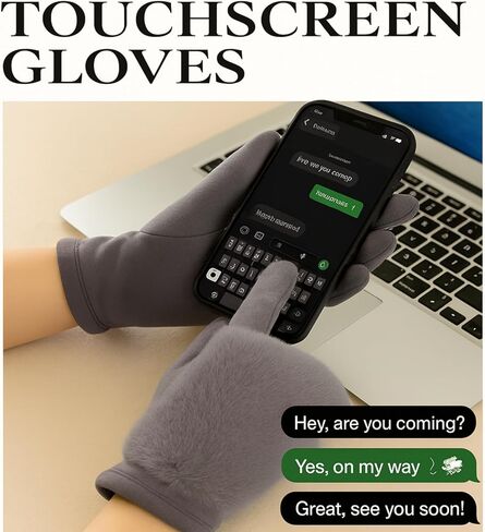 Touchscreen Winter Gloves for Women: Thermal Warm Windproof Gloves for Driving, Commuting & Outdoor Cold Weather in Saudi Arabia