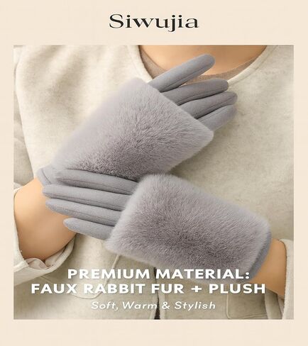 Touchscreen Winter Gloves for Women: Thermal Warm Windproof Gloves for Driving, Commuting & Outdoor Cold Weather in Saudi Arabia