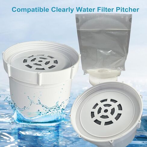 2-pack Water filtered Replacement Filter Compatible with Clearly filtered Water Pitcher 100-gallon service life 2 coconut shell activated carbon filters + 1 pre-rinse bag in Saudi Arabia