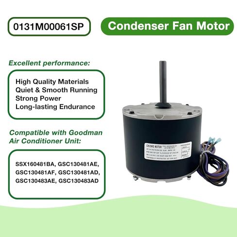 0131M00061SP 1/4HP محرك مروحة مكثف 208-230V 1.5A 830 RPM 1-Speed ​​يستبدل مكيف الهواء Goodman Amana Janitrol 0131M00014PS Zhongshan Broad-Ocean YDK-180S84062-01 OEM تمت ترقيته in Kuwait