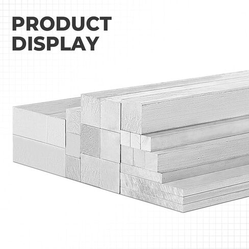 6061 Aluminum Flat Bar, 1/8" x 1" x 12" Rectangle Aluminum Bar Stock, T6511 Solid Mill Stock for Industrial Building, DIY Projects, Metal Crafting and Fabrication（4 Pcs ） in Kuwait